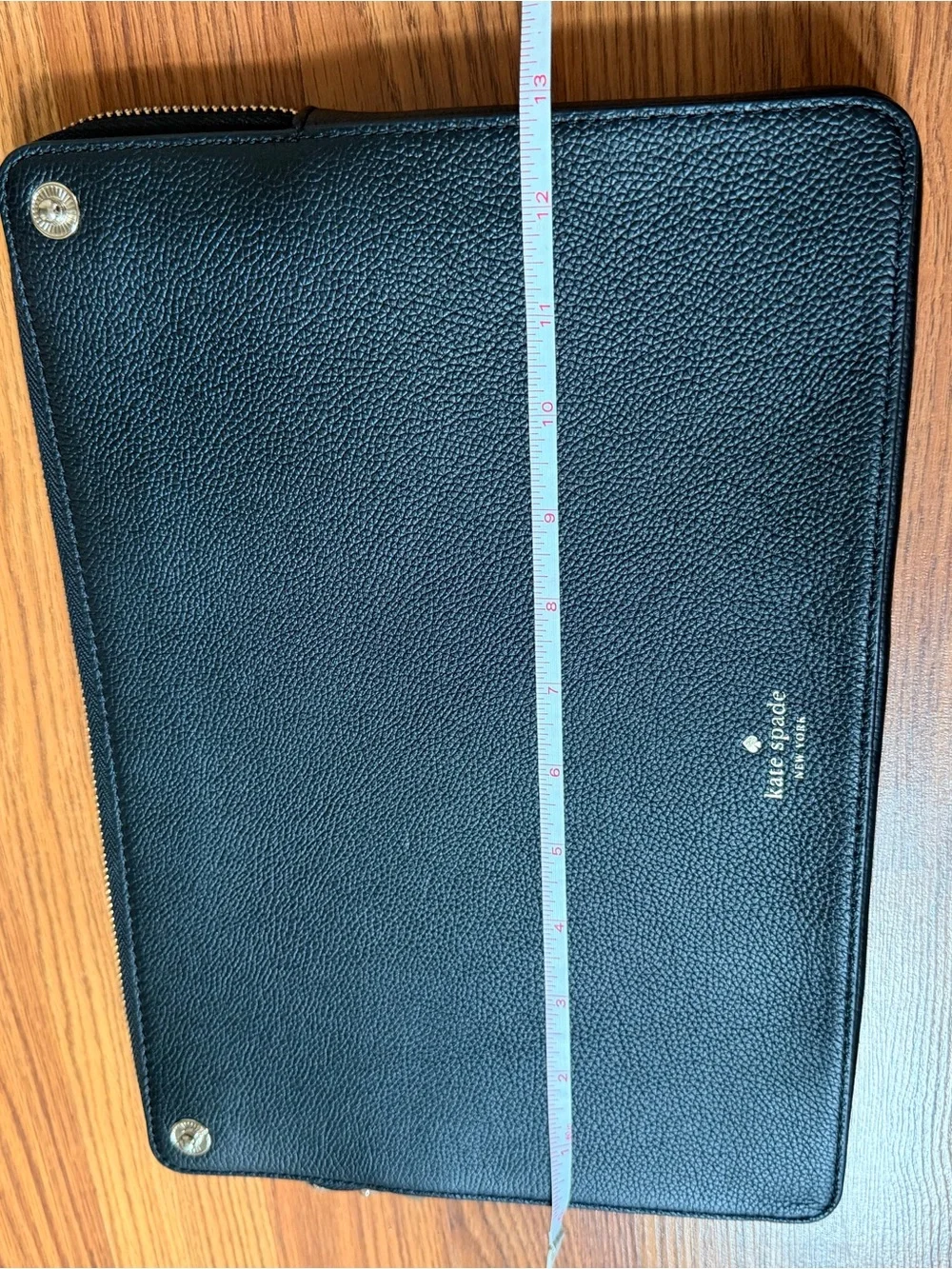 kate spade Black Leather Double-Zip Laptop Bag with Gold Hardware Like New